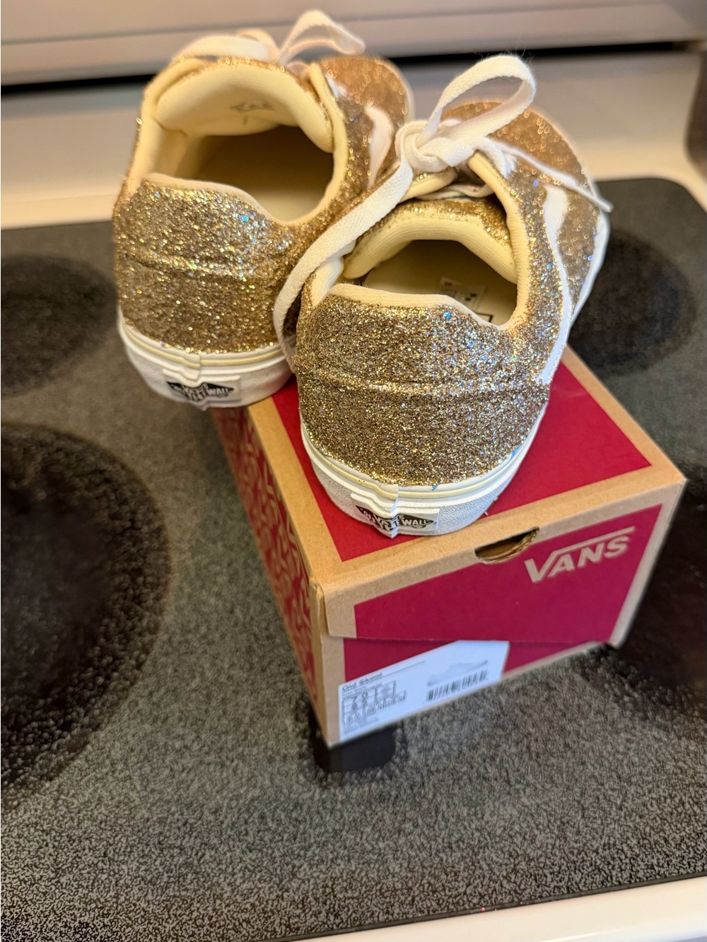 Women’s Vans Gold Glitter Vans Old Skool deluxe comfort Ortholite - Picture 5 of 7